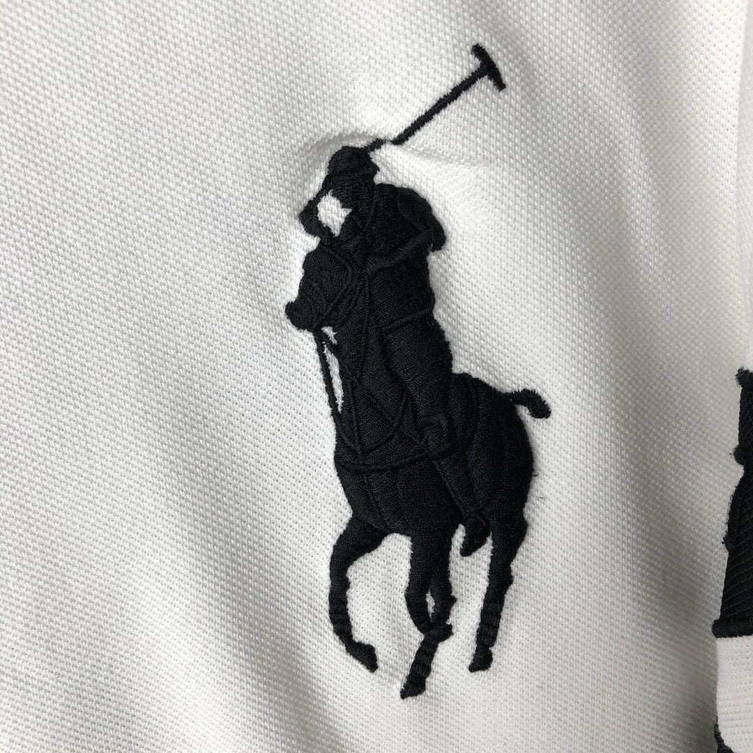 Ralph Lauren POLO RALPH LAUREN CUSTOM FIT Big Pony Long-Sleeve Polo Shirt, Men's Size XL (approx.) cotton white type Vintage Second Hand