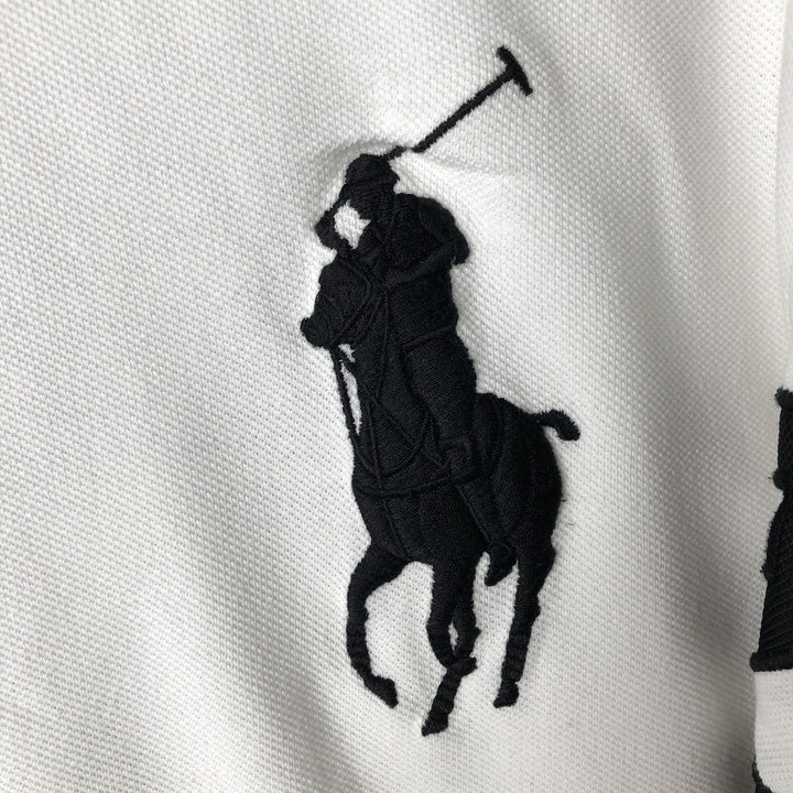 Ralph Lauren POLO RALPH LAUREN CUSTOM FIT Big Pony Long-Sleeve Polo Shirt, Men's Size XL (approx.) cotton white type Vintage Second Hand