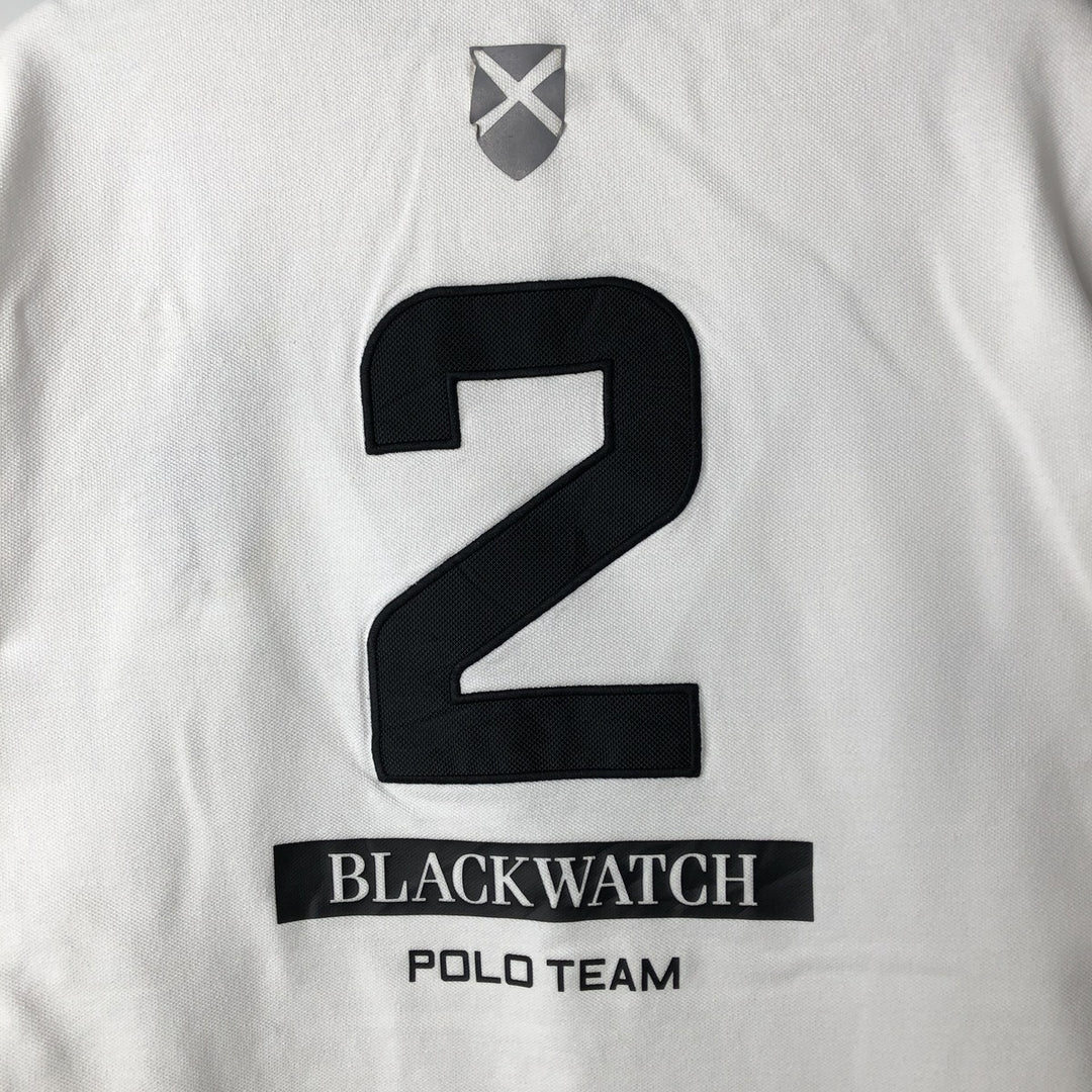 Ralph Lauren POLO RALPH LAUREN CUSTOM FIT Big Pony Long-Sleeve Polo Shirt, Men's Size XL (approx.) cotton white type Vintage Second Hand