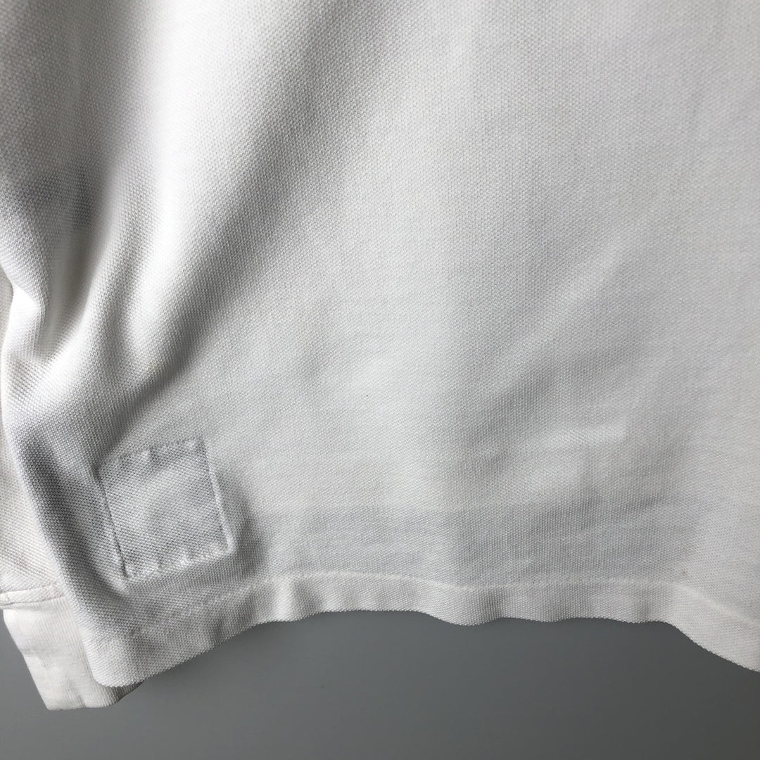 Ralph Lauren POLO RALPH LAUREN CUSTOM FIT Big Pony Long-Sleeve Polo Shirt, Men's Size XL (approx.) cotton white type Vintage Second Hand