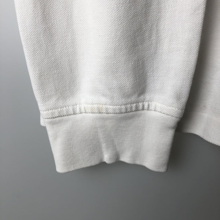 Ralph Lauren POLO RALPH LAUREN CUSTOM FIT Big Pony Long-Sleeve Polo Shirt, Men's Size XL (approx.) cotton white type Vintage Second Hand