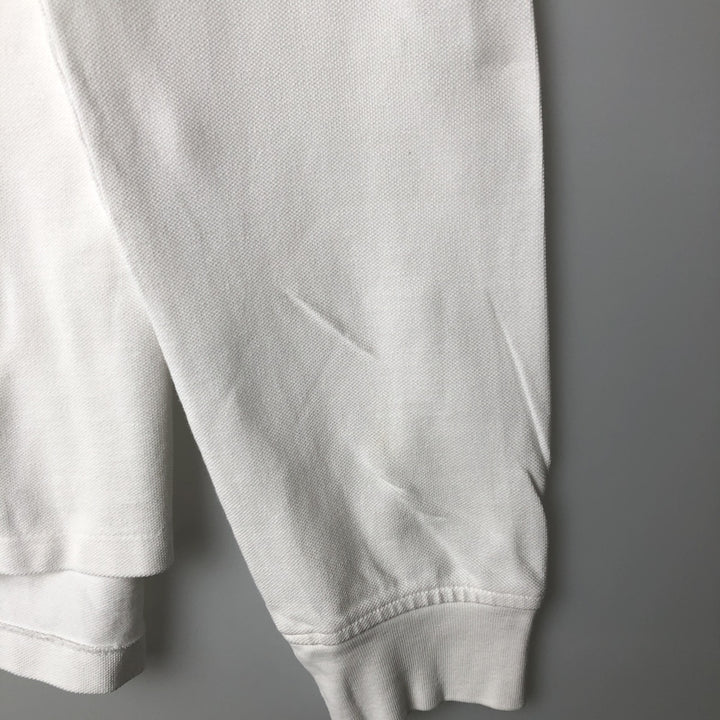Ralph Lauren POLO RALPH LAUREN CUSTOM FIT Big Pony Long-Sleeve Polo Shirt, Men's Size XL (approx.) cotton white type Vintage Second Hand