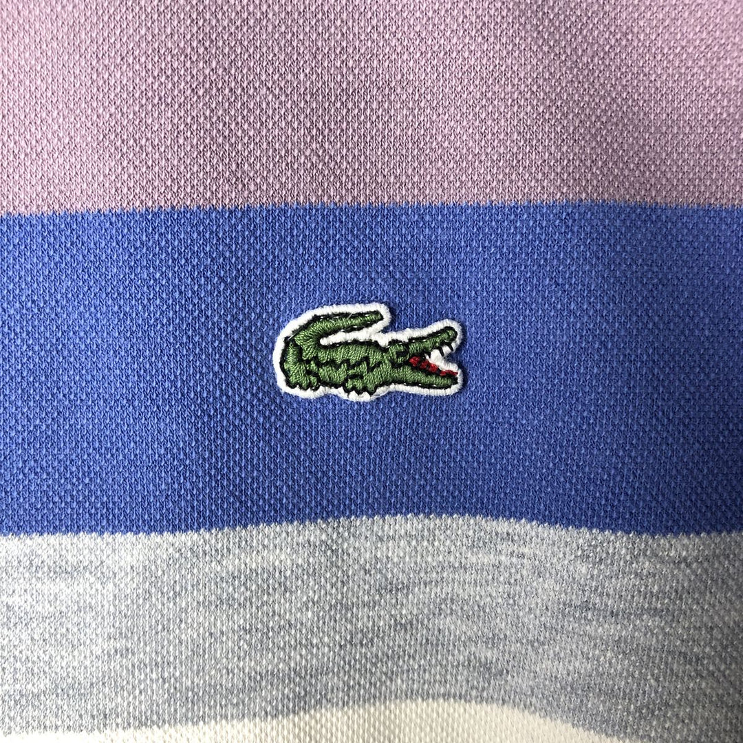 Lacoste SLIM FIT Long-Sleeve Polo Shirt, Men's Size M (approx.) cotton navy blue type Vintage Second Hand