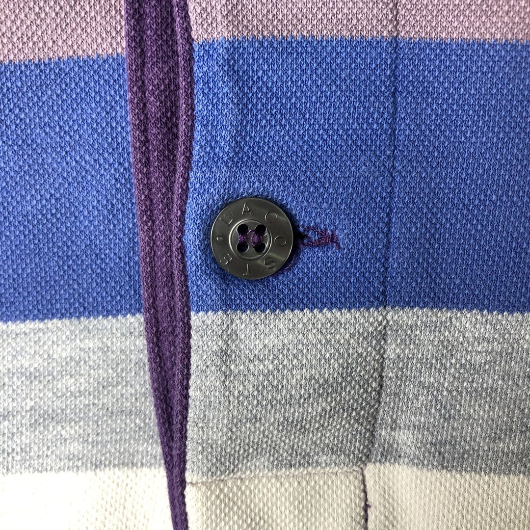 Lacoste SLIM FIT Long-Sleeve Polo Shirt, Men's Size M (approx.) cotton navy blue type Vintage Second Hand