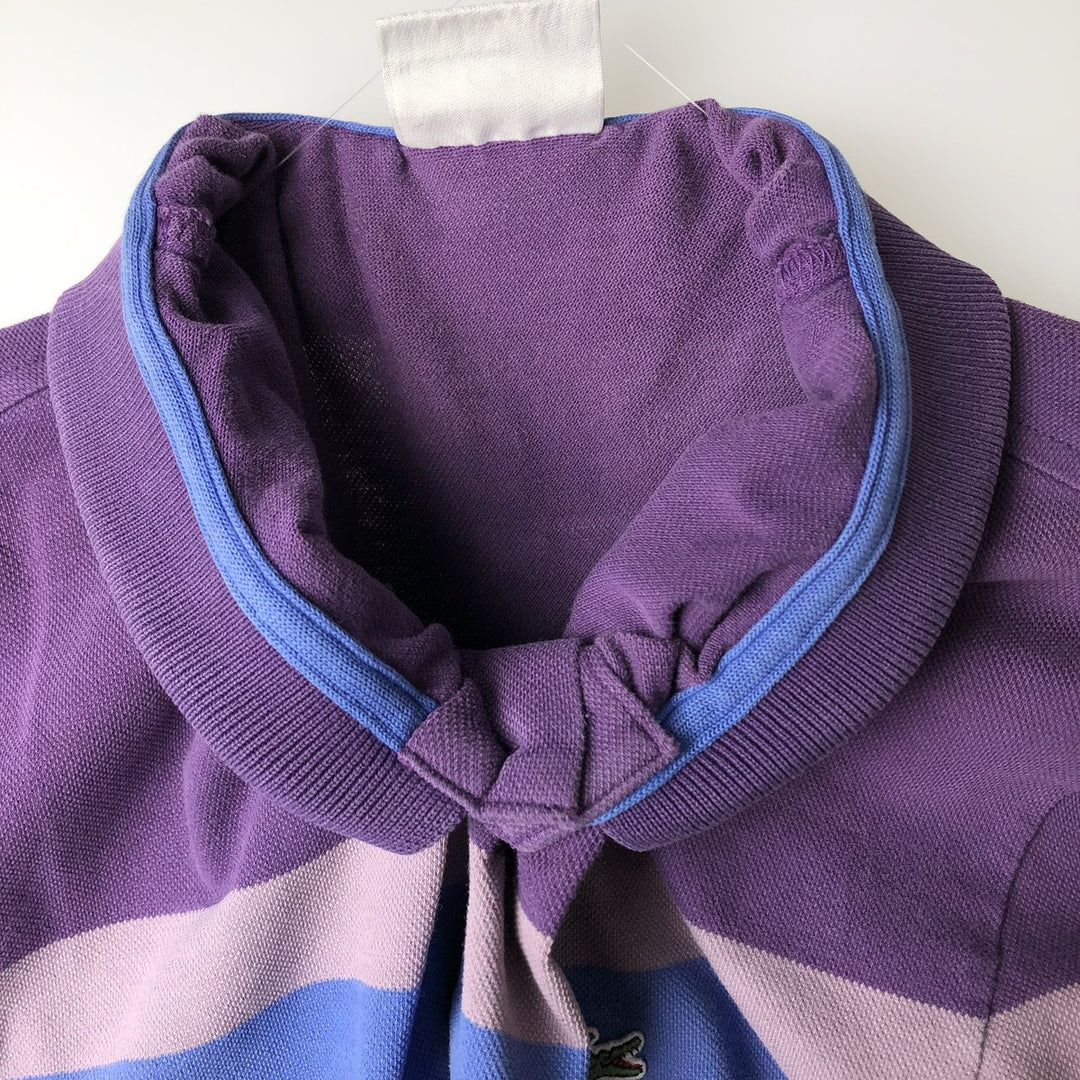 Lacoste SLIM FIT Long-Sleeve Polo Shirt, Men's Size M (approx.) cotton navy blue type Vintage Second Hand