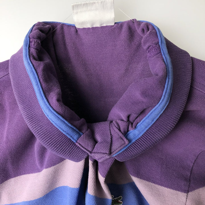 Lacoste SLIM FIT Long-Sleeve Polo Shirt, Men's Size M (approx.) cotton navy blue type Vintage Second Hand