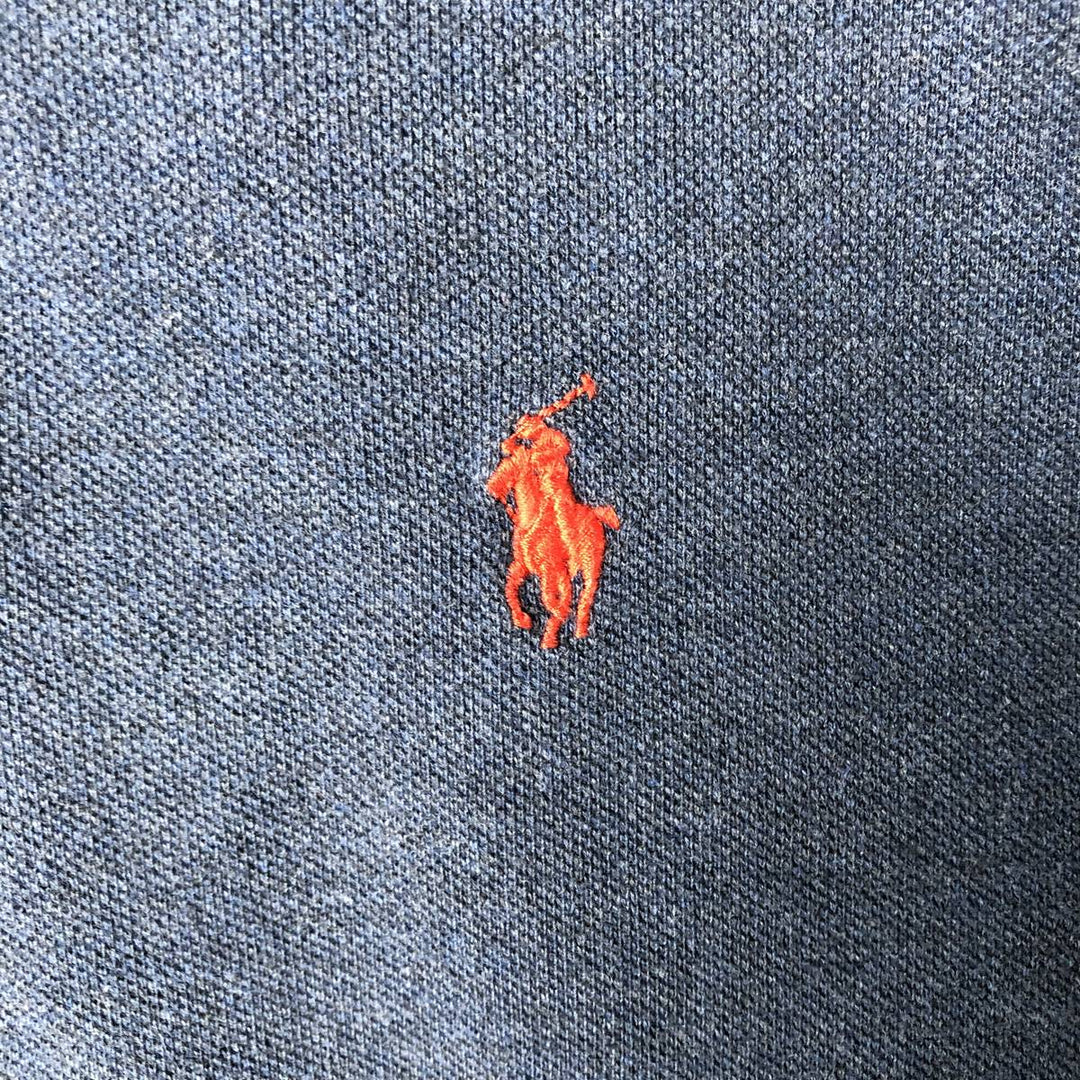 Ralph Lauren POLO RALPH LAUREN Long-Sleeve Polo Shirt, Men's Size L (approx.) cotton navy blue type Vintage Second Hand