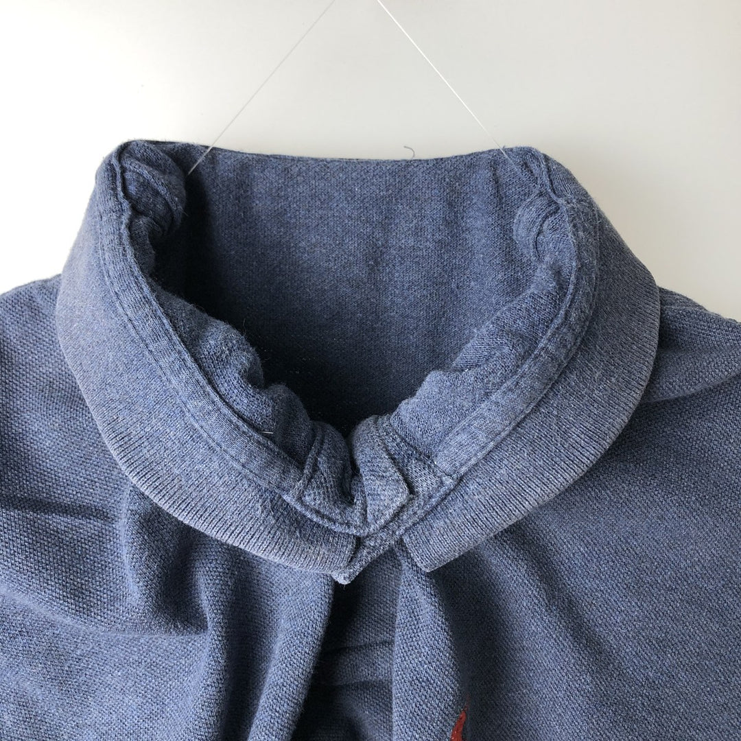 Ralph Lauren POLO RALPH LAUREN Long-Sleeve Polo Shirt, Men's Size L (approx.) cotton navy blue type Vintage Second Hand