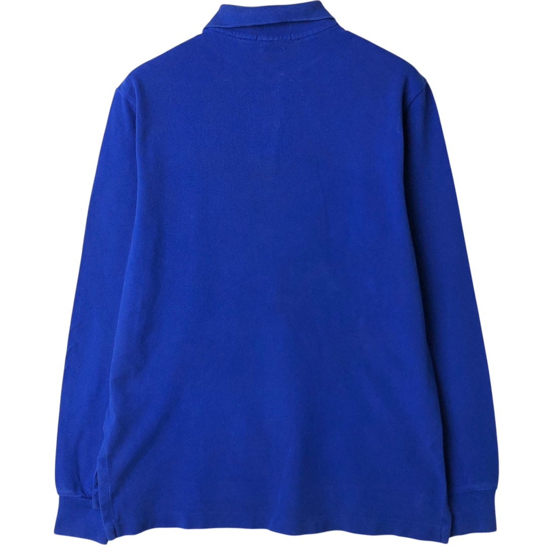 Ralph Lauren POLO RALPH LAUREN CUSTOM FIT long-sleeved polo shirt, men's size M cotton blue type Vintage Second Hand