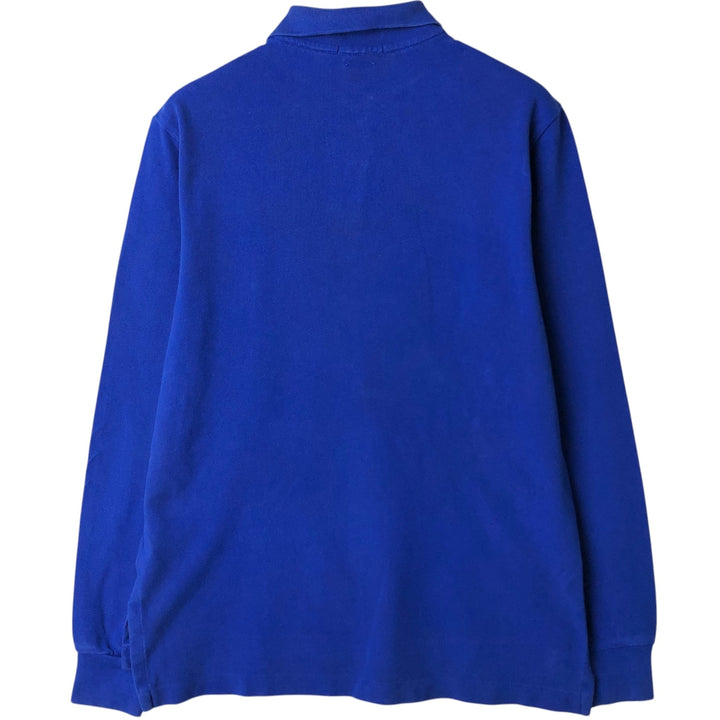 Ralph Lauren POLO RALPH LAUREN CUSTOM FIT long-sleeved polo shirt, men's size M cotton blue type Vintage Second Hand