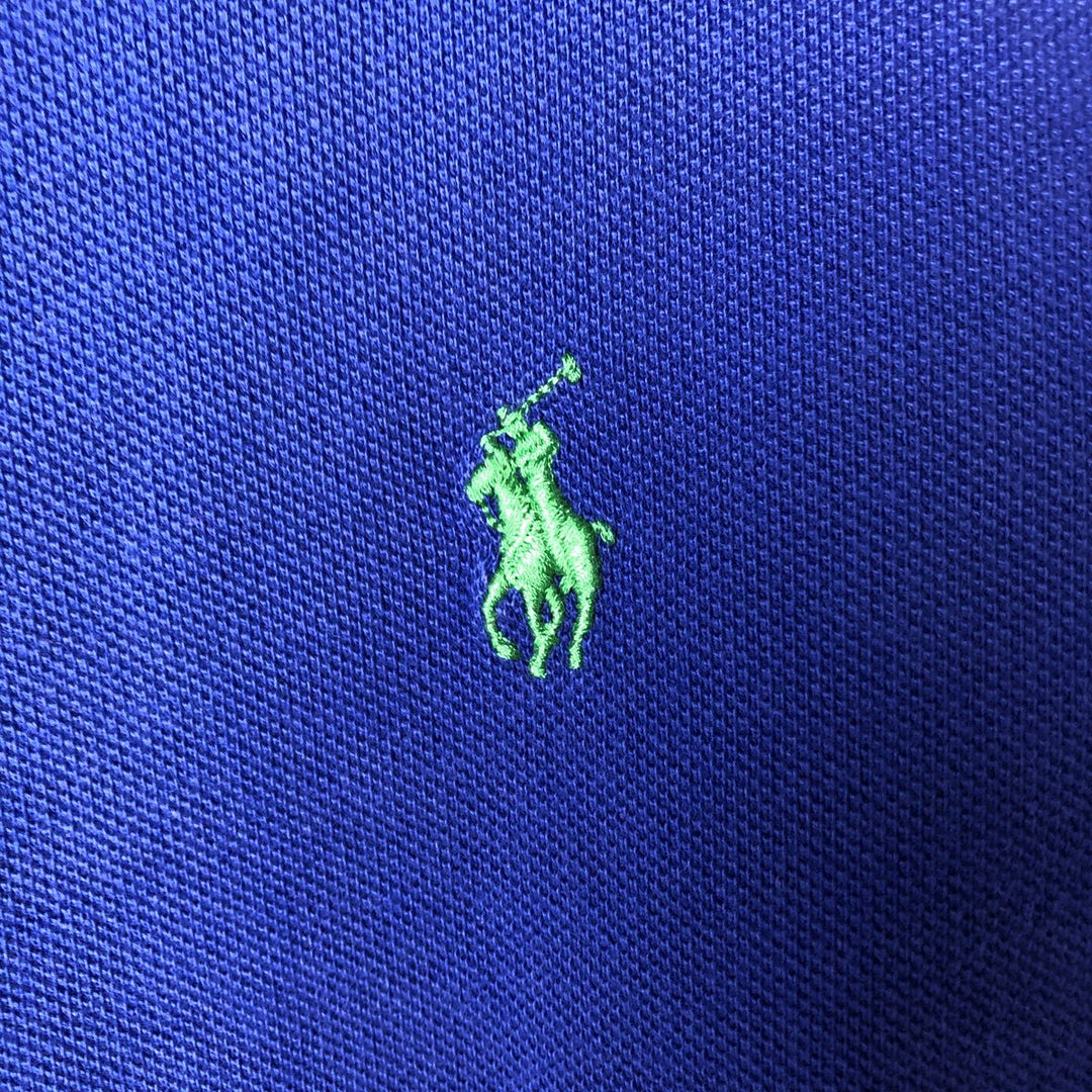 Ralph Lauren POLO RALPH LAUREN CUSTOM FIT long-sleeved polo shirt, men's size M cotton blue type Vintage Second Hand