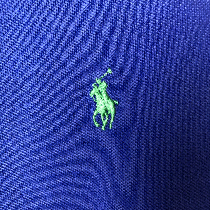 Ralph Lauren POLO RALPH LAUREN CUSTOM FIT long-sleeved polo shirt, men's size M cotton blue type Vintage Second Hand