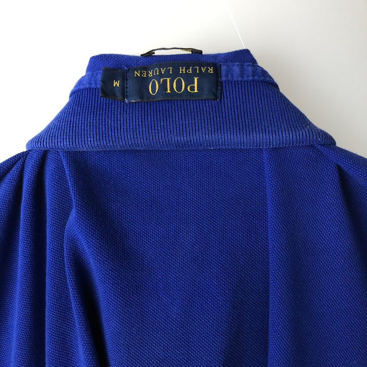 Ralph Lauren POLO RALPH LAUREN CUSTOM FIT long-sleeved polo shirt, men's size M cotton blue type Vintage Second Hand