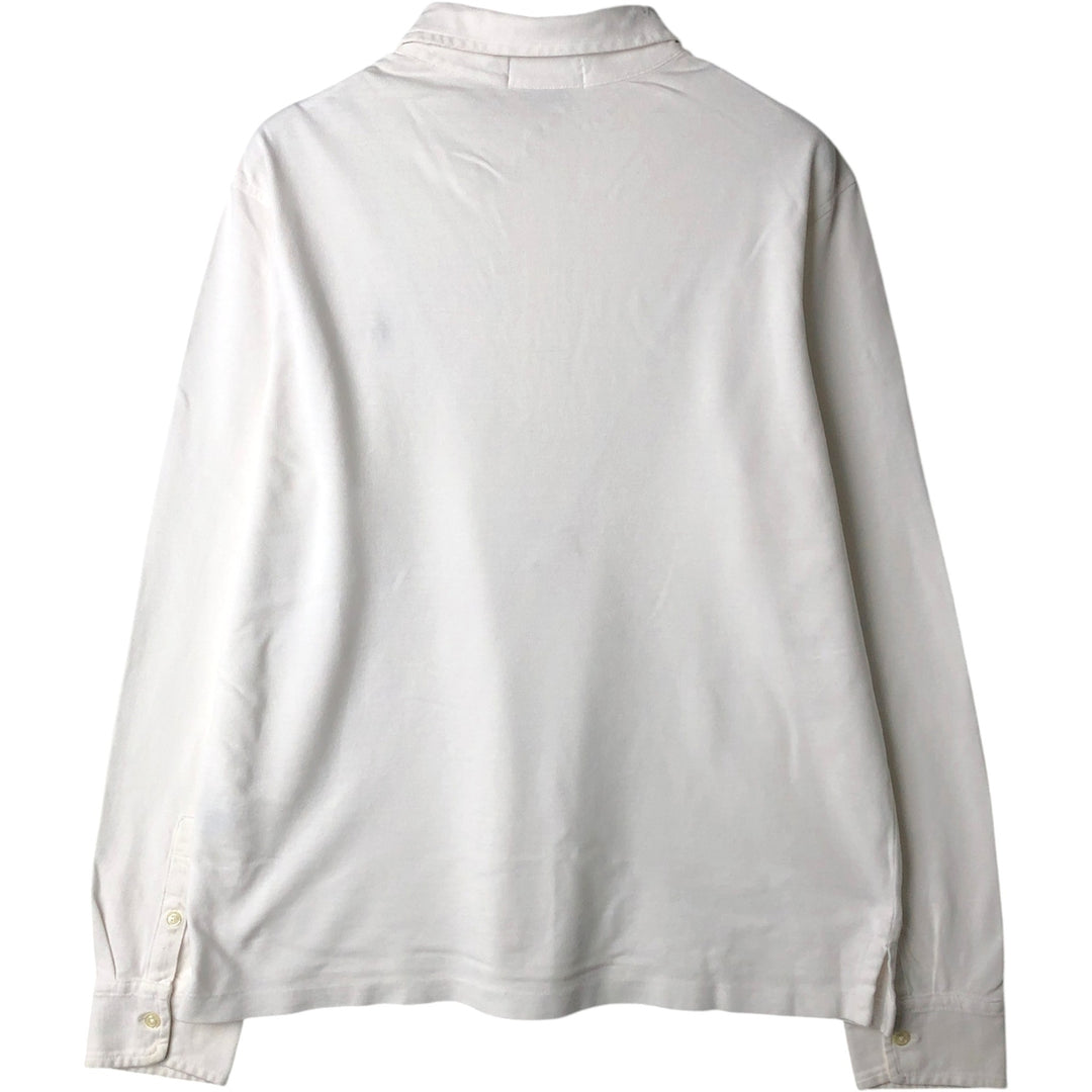 Ralph Lauren long sleeve polo shirt, size L for men cotton white type Vintage Second Hand