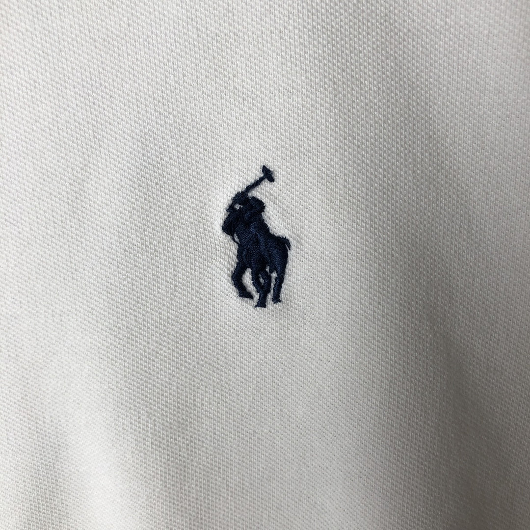 Ralph Lauren long sleeve polo shirt, size L for men cotton white type Vintage Second Hand