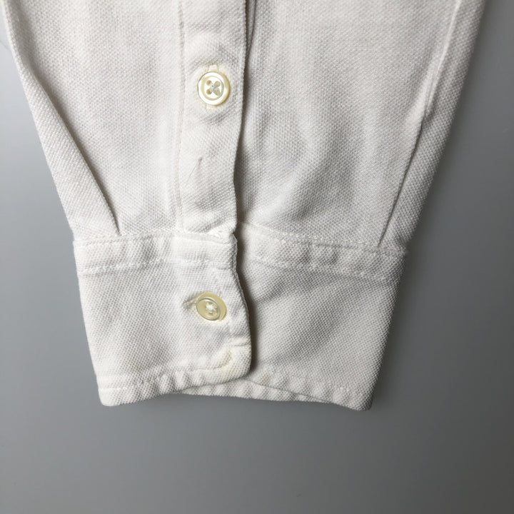 Ralph Lauren long sleeve polo shirt, size L for men cotton white type Vintage Second Hand