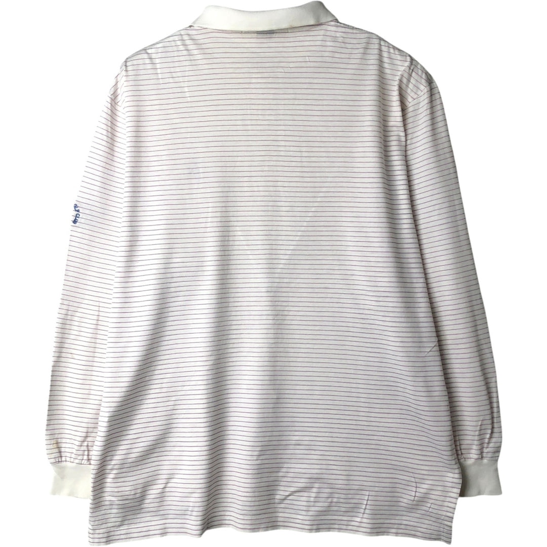 Ralph Lauren POLO GOLF Short Sleeve Striped Polo Shirt Men's Size L cotton white type Vintage Second Hand