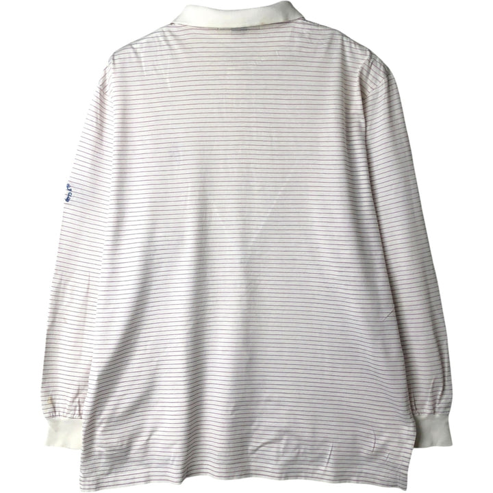 Ralph Lauren POLO GOLF Short Sleeve Striped Polo Shirt Men's Size L cotton white type Vintage Second Hand