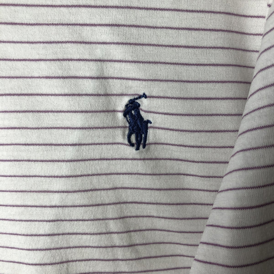 Ralph Lauren POLO GOLF Short Sleeve Striped Polo Shirt Men's Size L cotton white type Vintage Second Hand