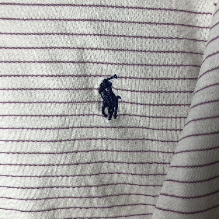 Ralph Lauren POLO GOLF Short Sleeve Striped Polo Shirt Men's Size L cotton white type Vintage Second Hand