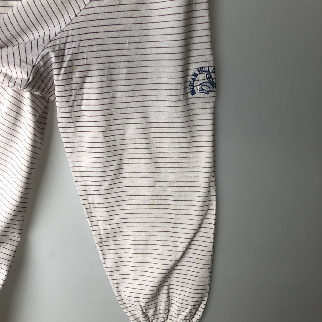 Ralph Lauren POLO GOLF Short Sleeve Striped Polo Shirt Men's Size L cotton white type Vintage Second Hand