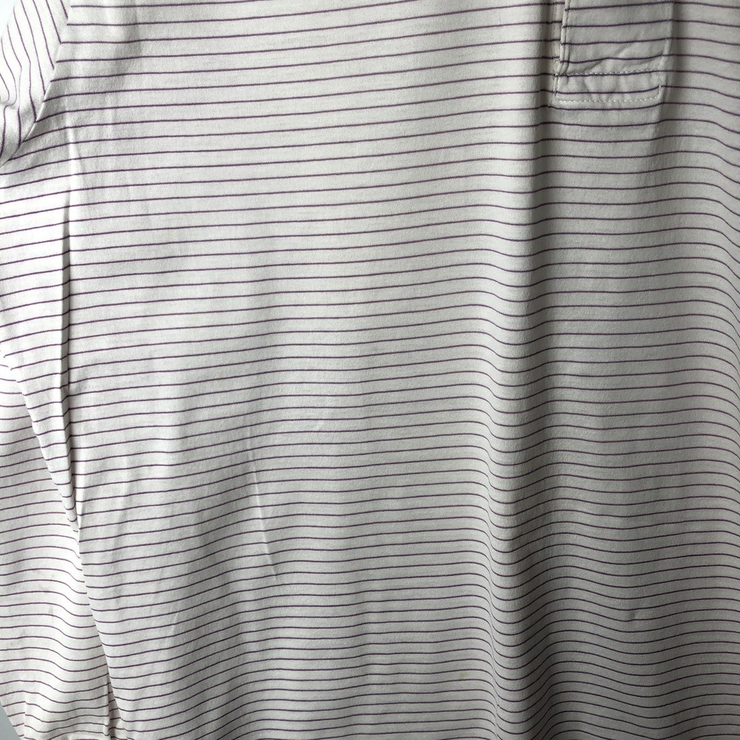 Ralph Lauren POLO GOLF Short Sleeve Striped Polo Shirt Men's Size L cotton white type Vintage Second Hand