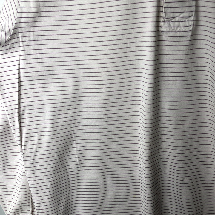 Ralph Lauren POLO GOLF Short Sleeve Striped Polo Shirt Men's Size L cotton white type Vintage Second Hand