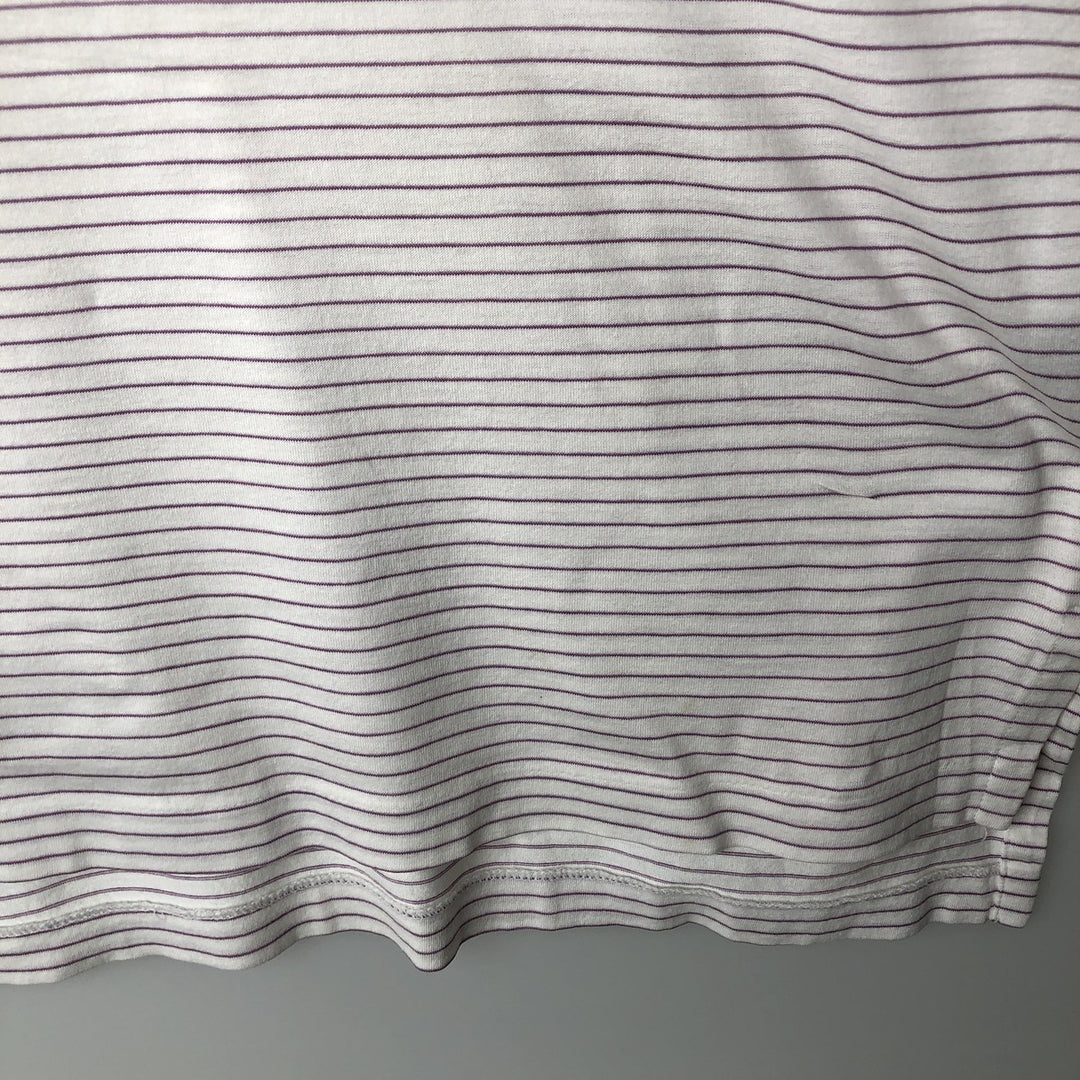 Ralph Lauren POLO GOLF Short Sleeve Striped Polo Shirt Men's Size L cotton white type Vintage Second Hand