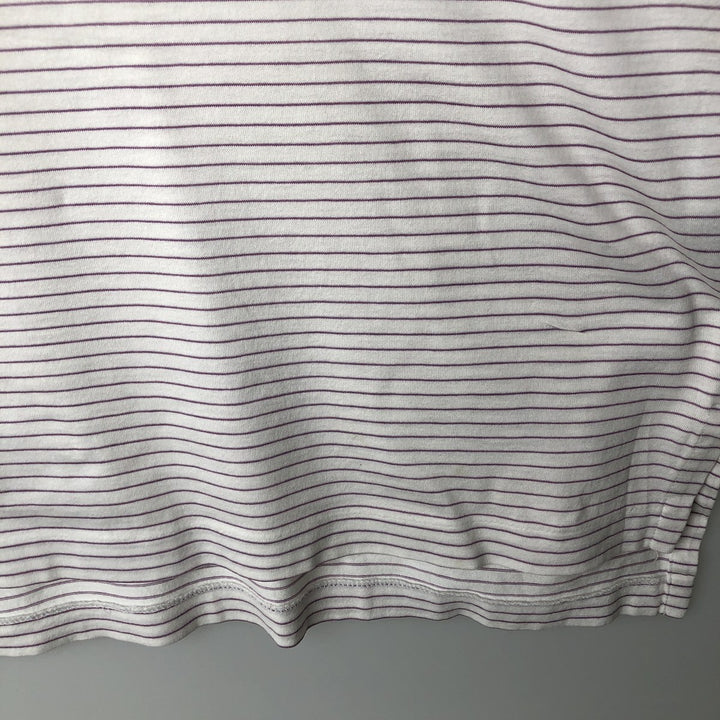 Ralph Lauren POLO GOLF Short Sleeve Striped Polo Shirt Men's Size L cotton white type Vintage Second Hand