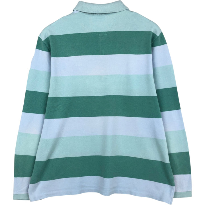 Lacoste LACOSTE Long Sleeve Striped Polo Shirt Size 6 Men's XL cotton Khaki type sage green Vintage Second Hand