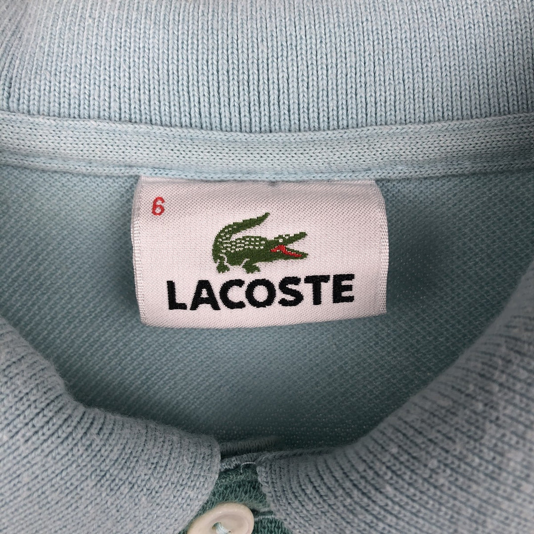 Lacoste LACOSTE Long Sleeve Striped Polo Shirt Size 6 Men's XL cotton Khaki type sage green Vintage Second Hand