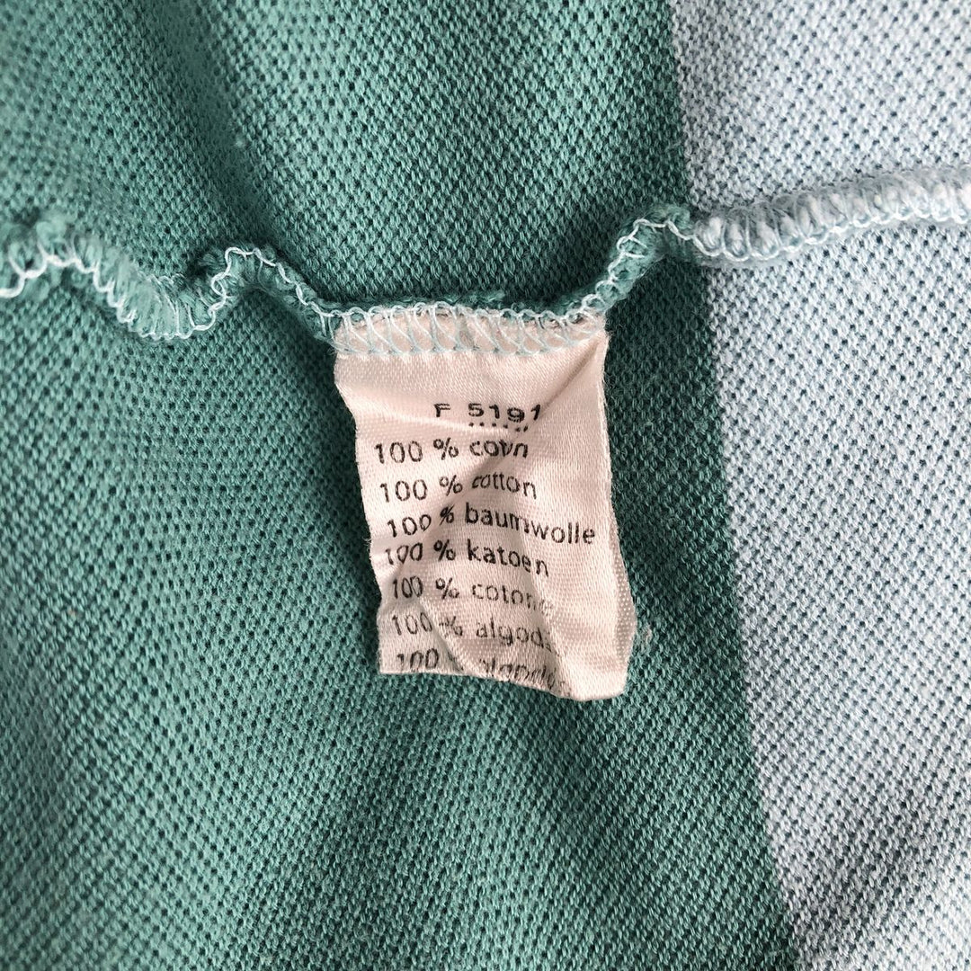 Lacoste LACOSTE Long Sleeve Striped Polo Shirt Size 6 Men's XL cotton Khaki type sage green Vintage Second Hand