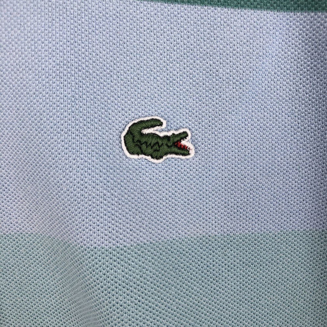 Lacoste LACOSTE Long Sleeve Striped Polo Shirt Size 6 Men's XL cotton Khaki type sage green Vintage Second Hand