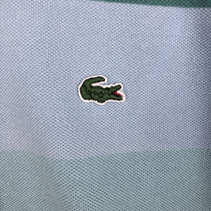 Lacoste LACOSTE Long Sleeve Striped Polo Shirt Size 6 Men's XL cotton Khaki type sage green Vintage Second Hand