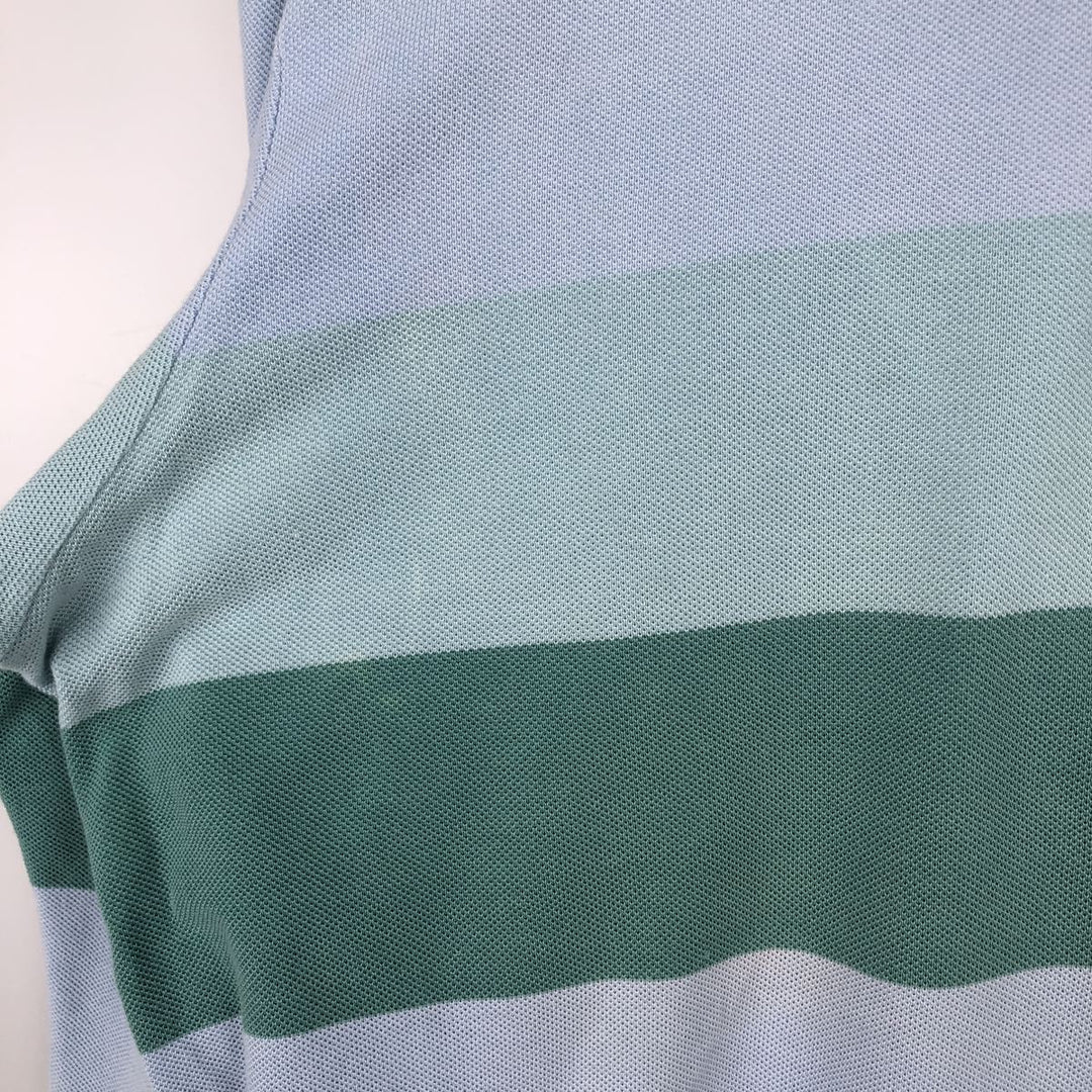 Lacoste LACOSTE Long Sleeve Striped Polo Shirt Size 6 Men's XL cotton Khaki type sage green Vintage Second Hand