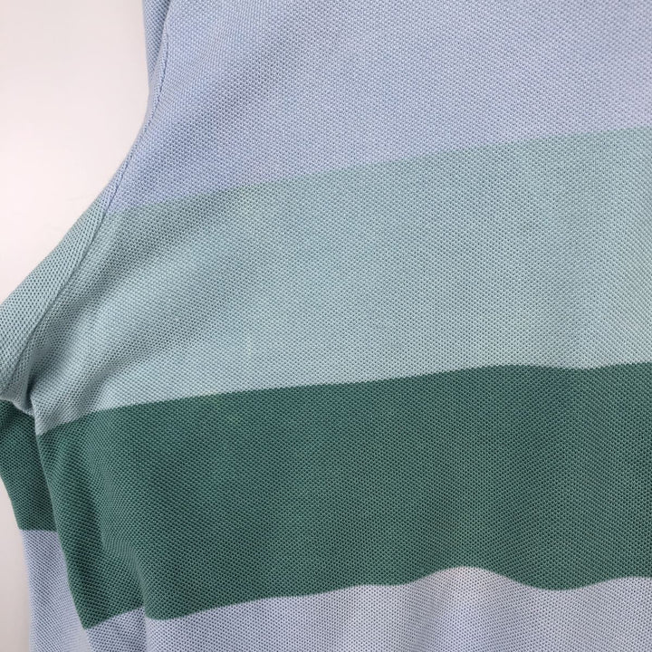 Lacoste LACOSTE Long Sleeve Striped Polo Shirt Size 6 Men's XL cotton Khaki type sage green Vintage Second Hand