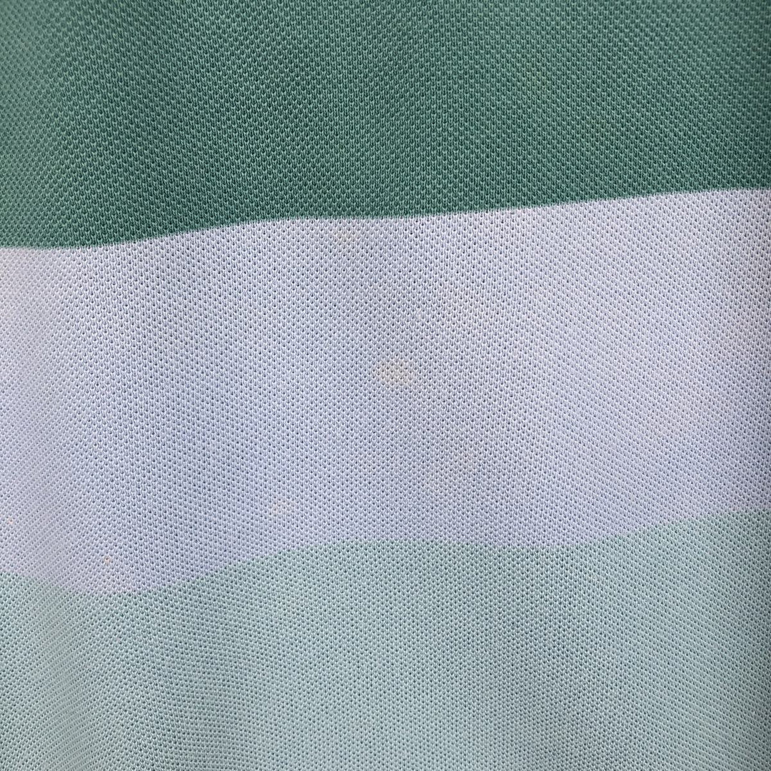 Lacoste LACOSTE Long Sleeve Striped Polo Shirt Size 6 Men's XL cotton Khaki type sage green Vintage Second Hand
