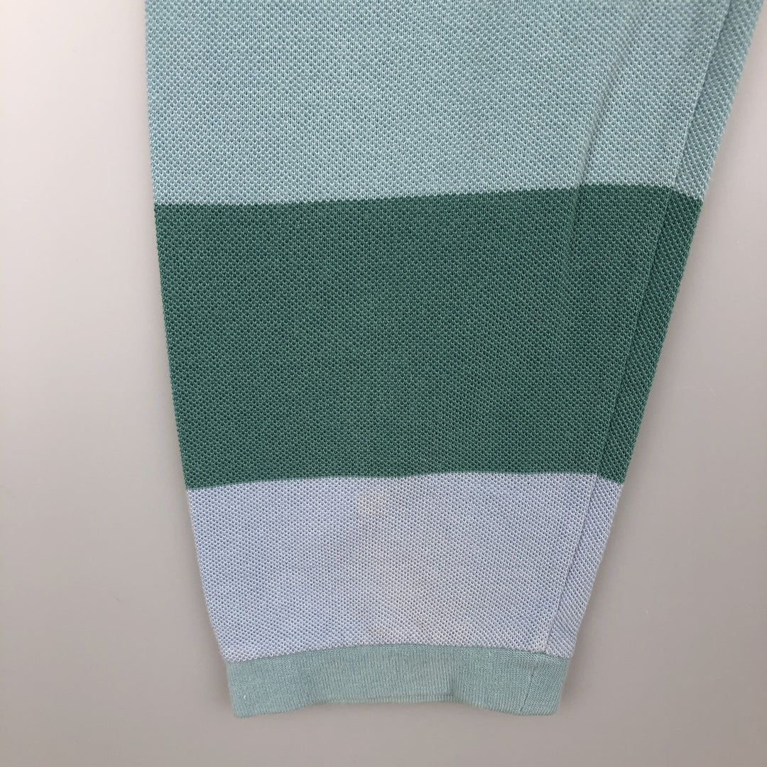 Lacoste LACOSTE Long Sleeve Striped Polo Shirt Size 6 Men's XL cotton Khaki type sage green Vintage Second Hand