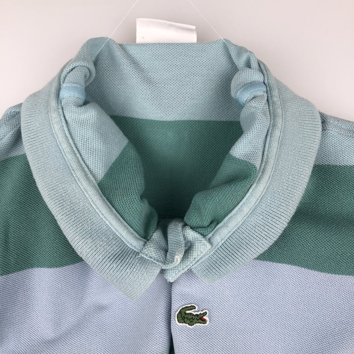 Lacoste LACOSTE Long Sleeve Striped Polo Shirt Size 6 Men's XL cotton Khaki type sage green Vintage Second Hand