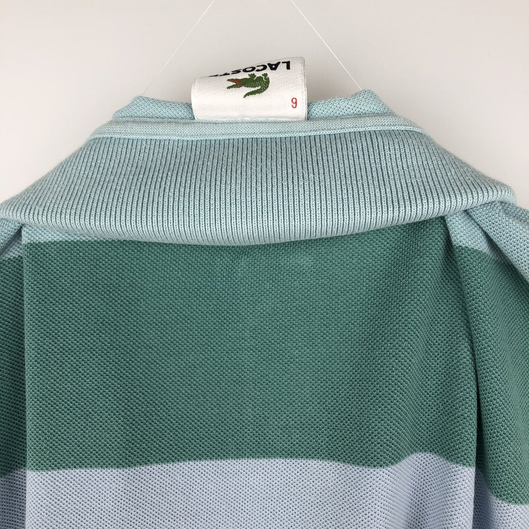 Lacoste LACOSTE Long Sleeve Striped Polo Shirt Size 6 Men's XL cotton Khaki type sage green Vintage Second Hand