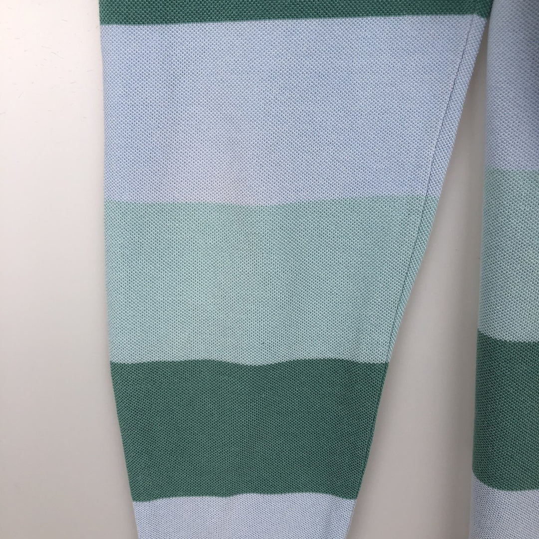 Lacoste LACOSTE Long Sleeve Striped Polo Shirt Size 6 Men's XL cotton Khaki type sage green Vintage Second Hand