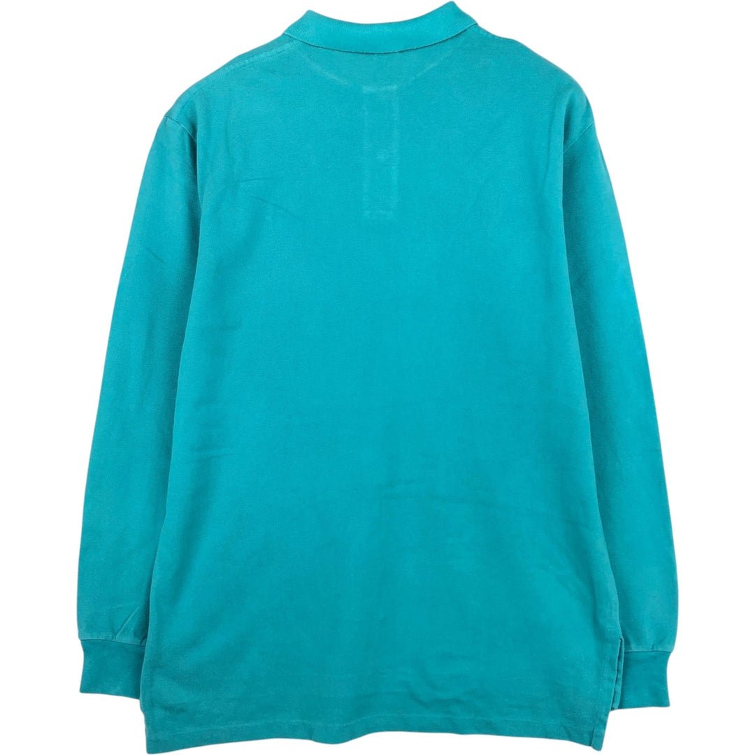 Ralph Lauren POLO by Ralph Lauren long sleeve polo shirt, men's size L cotton Emerald green Vintage Second Hand