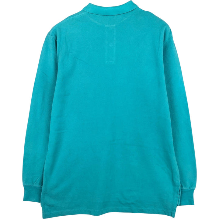 Ralph Lauren POLO by Ralph Lauren long sleeve polo shirt, men's size L cotton Emerald green Vintage Second Hand