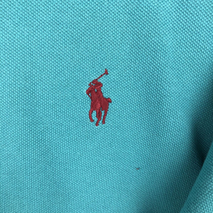 Ralph Lauren POLO by Ralph Lauren long sleeve polo shirt, men's size L cotton Emerald green Vintage Second Hand