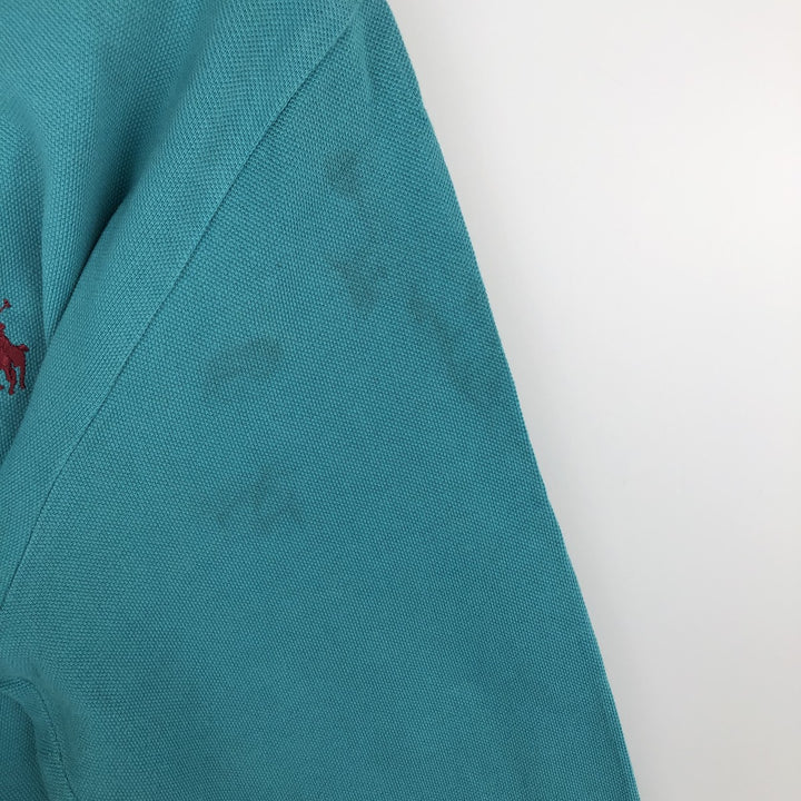 Ralph Lauren POLO by Ralph Lauren long sleeve polo shirt, men's size L cotton Emerald green Vintage Second Hand