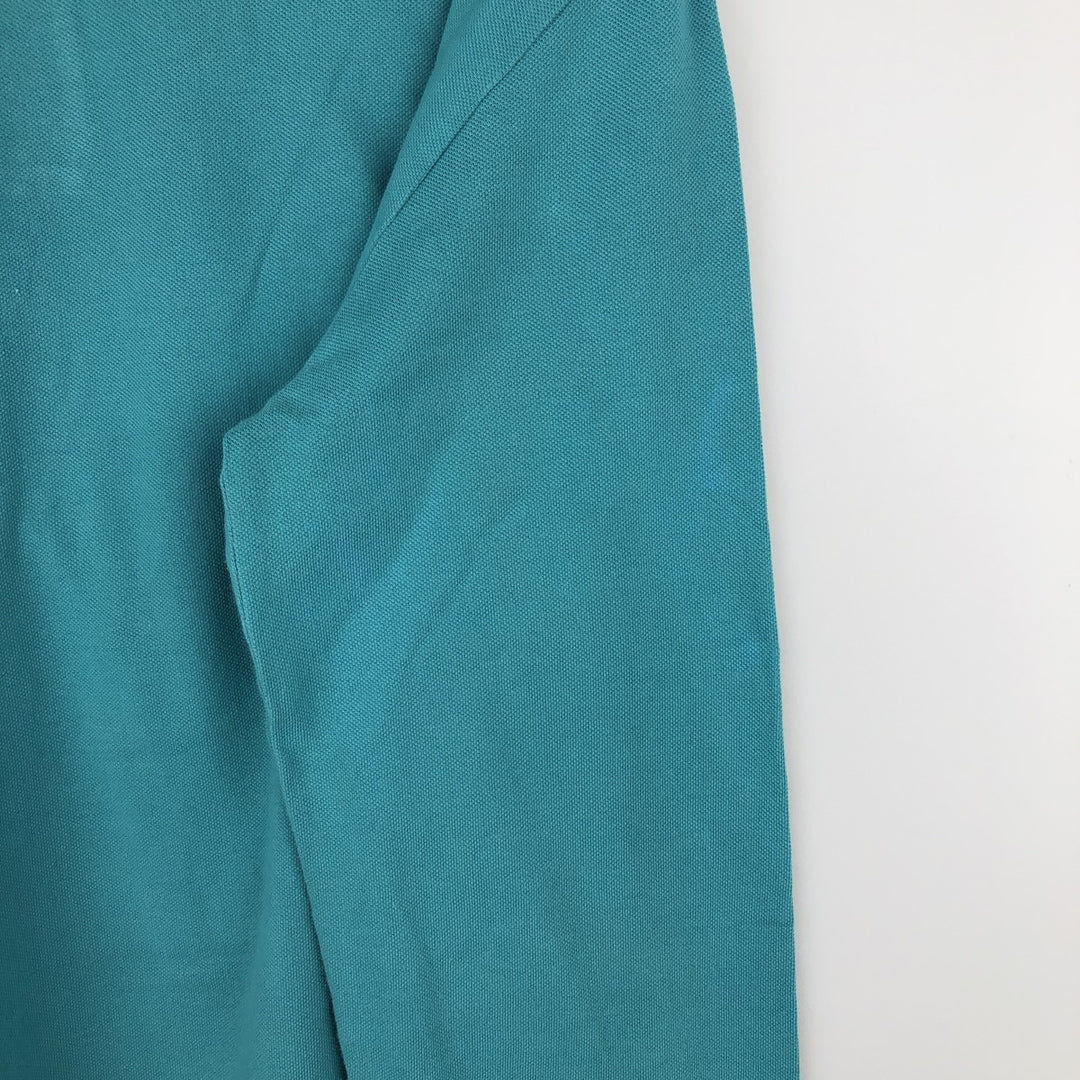 Ralph Lauren POLO by Ralph Lauren long sleeve polo shirt, men's size L cotton Emerald green Vintage Second Hand