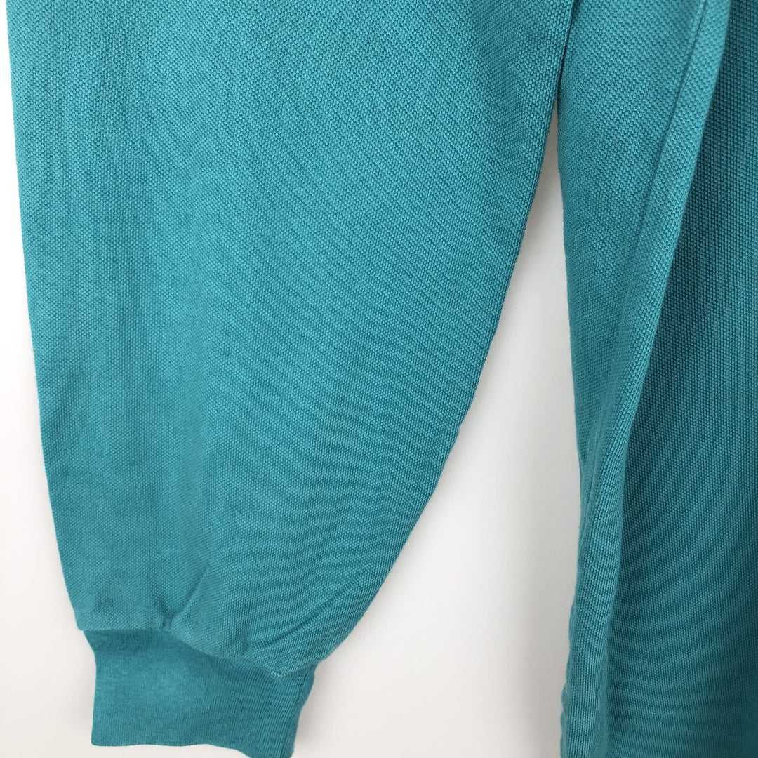 Ralph Lauren POLO by Ralph Lauren long sleeve polo shirt, men's size L cotton Emerald green Vintage Second Hand
