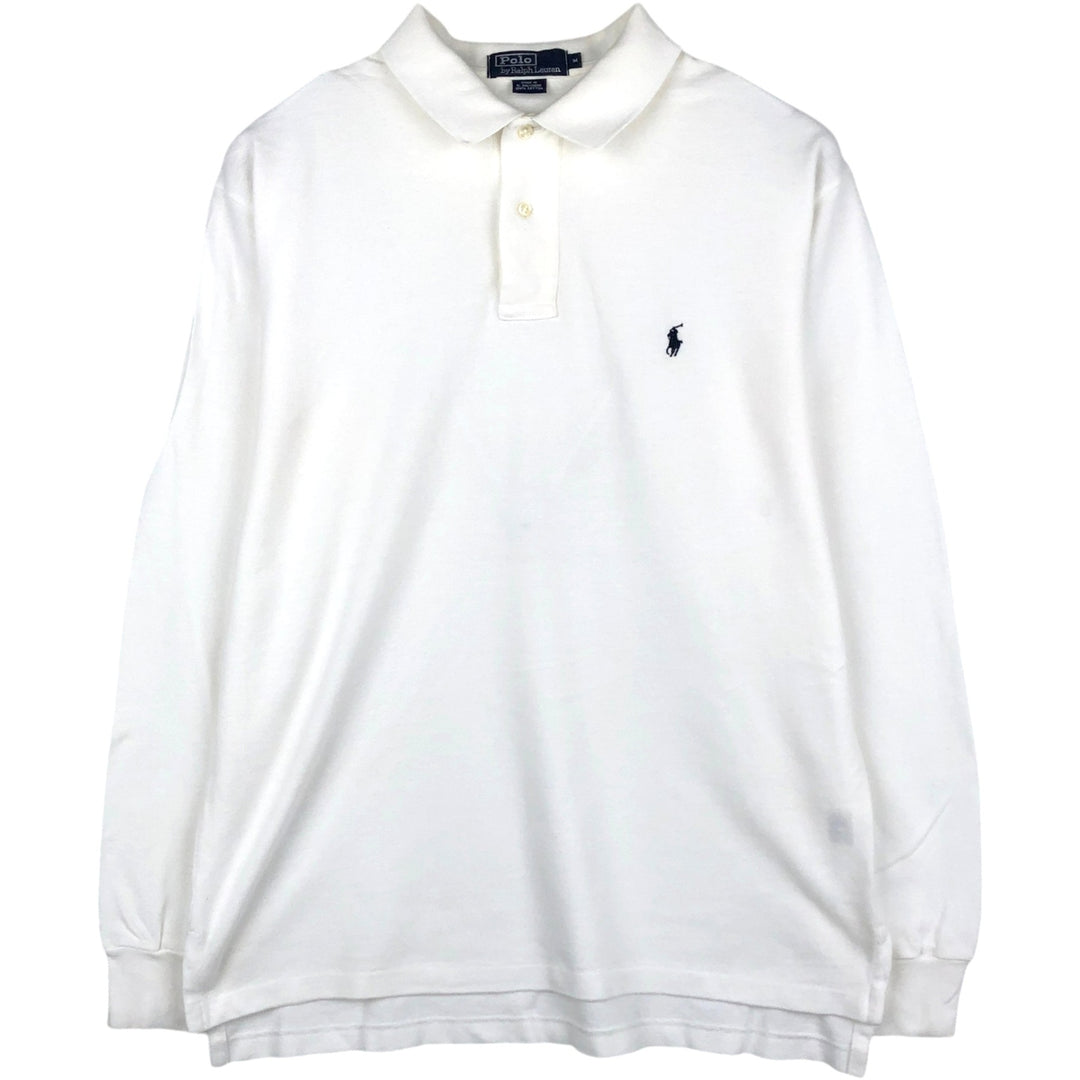 Ralph Lauren POLO by Ralph Lauren long sleeve polo shirt, men's size M cotton white type Vintage Second Hand