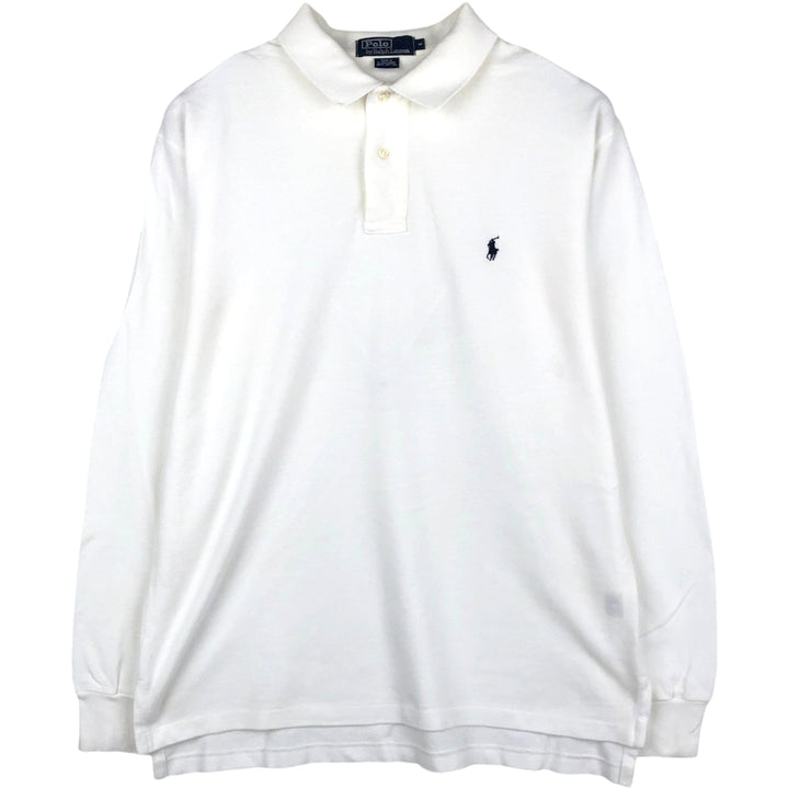 Ralph Lauren POLO by Ralph Lauren long sleeve polo shirt, men's size M cotton white type Vintage Second Hand