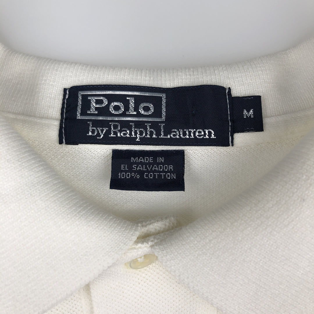 Ralph Lauren POLO by Ralph Lauren long sleeve polo shirt, men's size M cotton white type Vintage Second Hand
